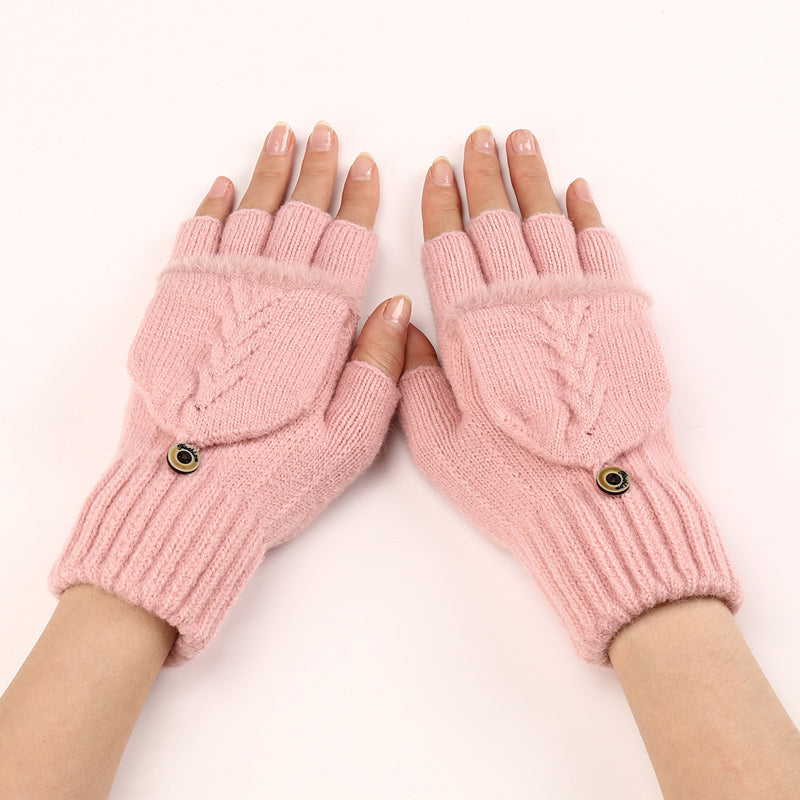 GloveGleam – Gestrickte Fingerlose Flip Handschuhe