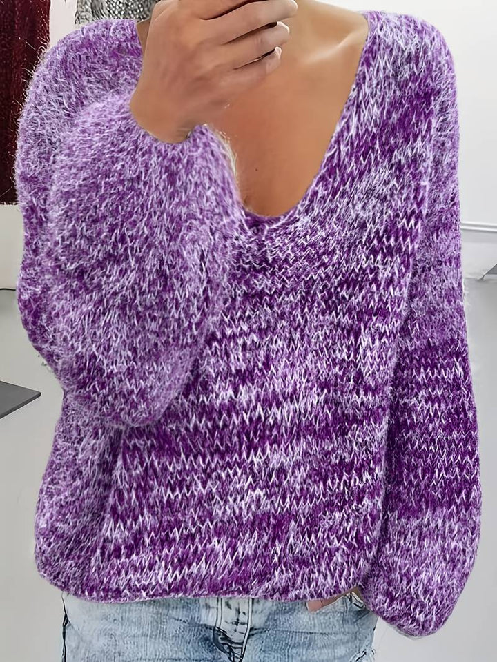 Lital - Eleganter Weicher Pullover Mit V-Ausschnitt