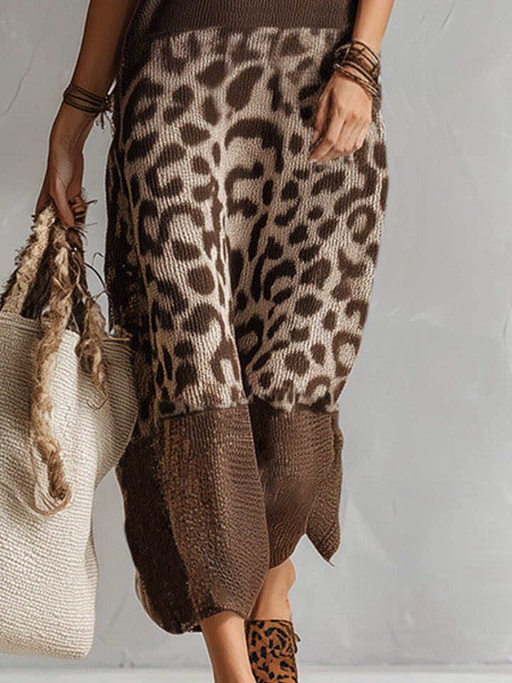 Ameliae – Midi-Strickkleid mit Leopardenmuster