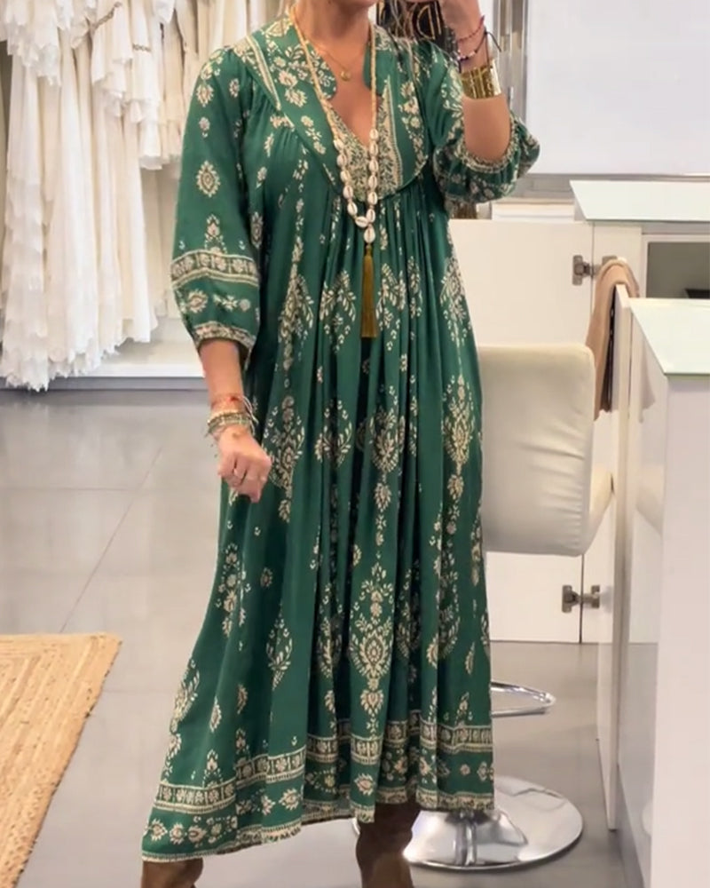 Zonia – Lässiges Bedrucktes Kleid Mit Taschen