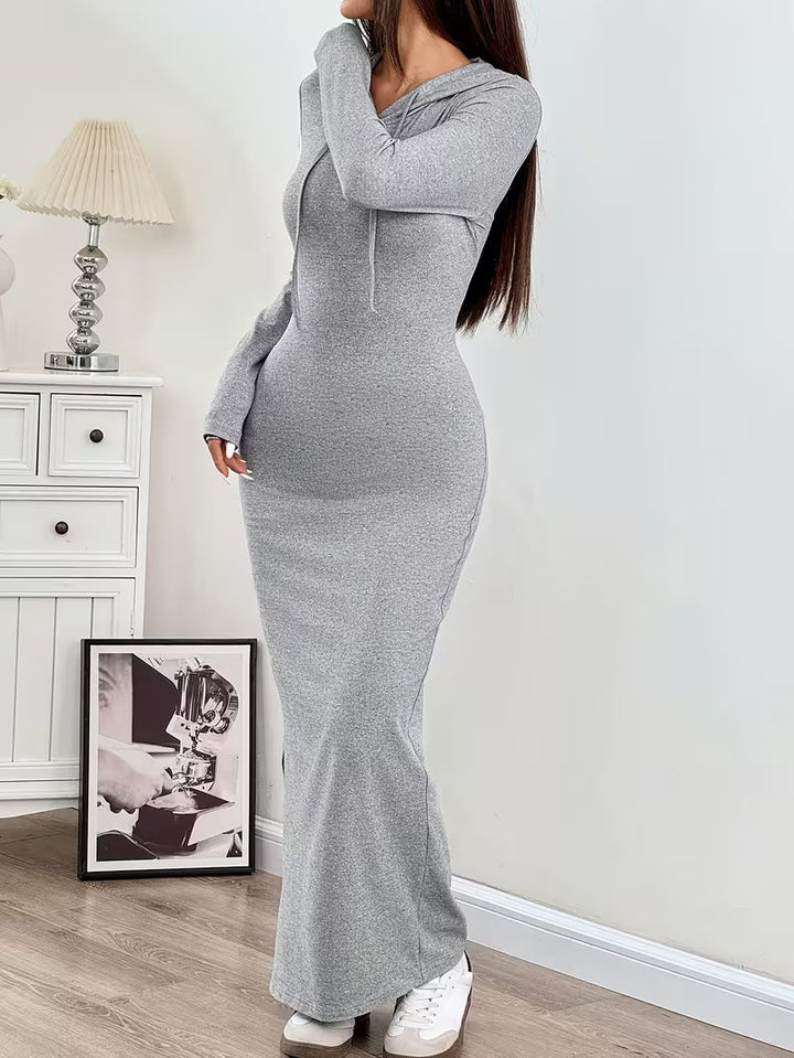 Dahye – Langärmliges Maxikleid Mit Kapuze