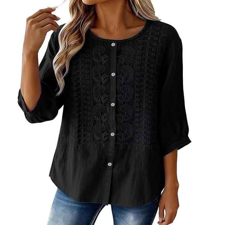 Andreza – Baumwollbluse Mit Knöpfen