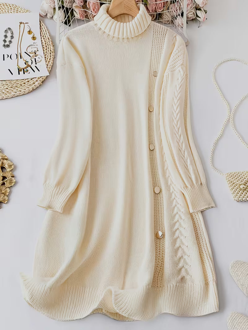 Malkina – Bequemes Langarm-Strickkleid