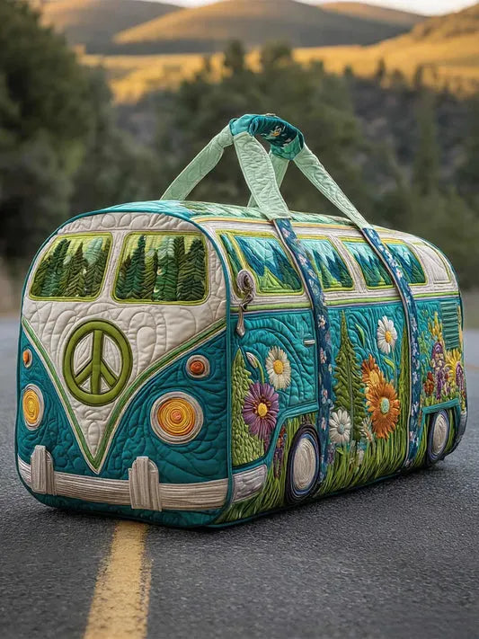 RetroBloom - Quilted Vintage Camper Print Travel Bag