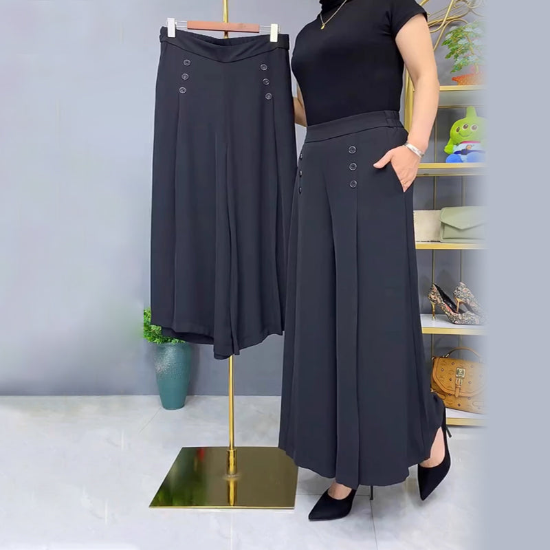 Malou - Stilvolle Bundfaltenhose mit weitem Bein