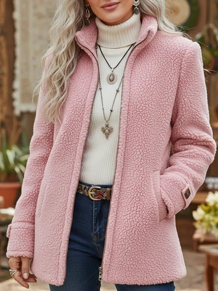 Mamie – Weiche, mittellange Jacke mit Reißverschluss
