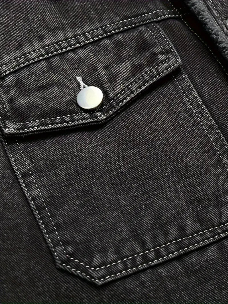 Geoffroy – Vintage Jeans Jacke Mit Fleece Futter