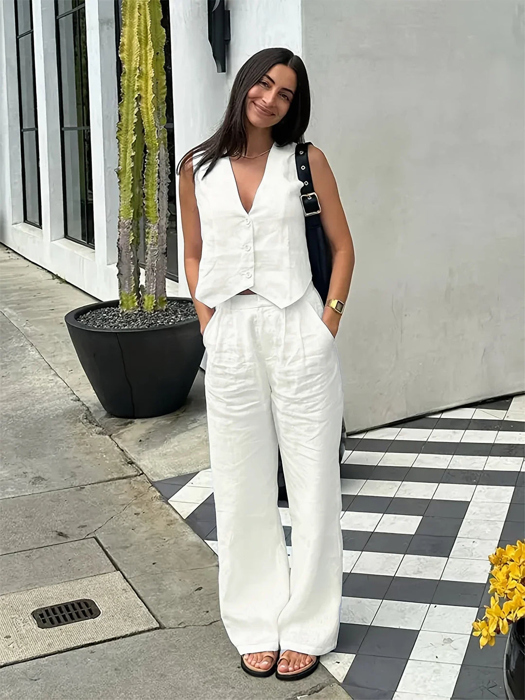 Jorja – Elegantes ärmelloses Zweiteiler Outfit-Set