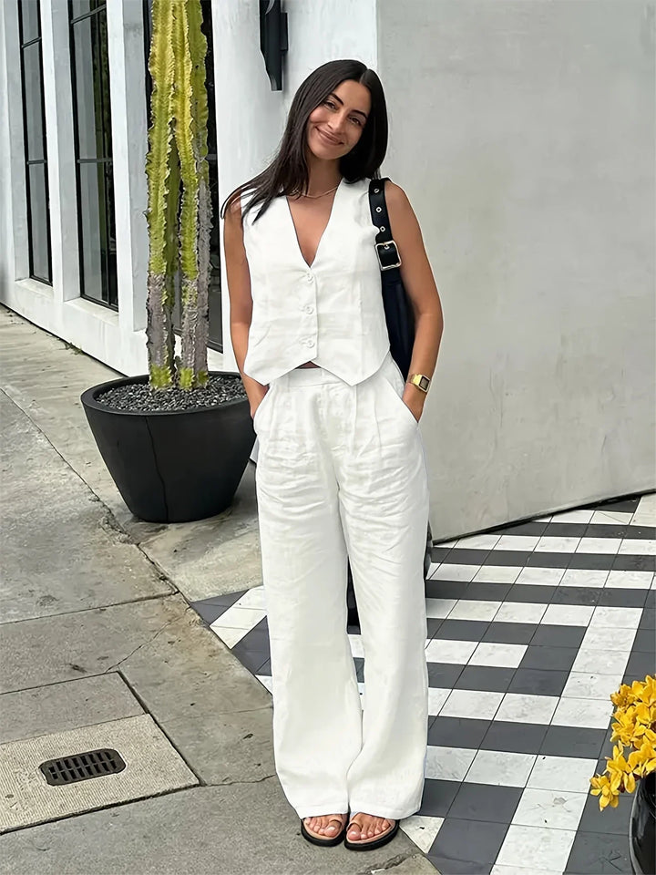 Jorja – Elegantes ärmelloses Zweiteiler Outfit-Set