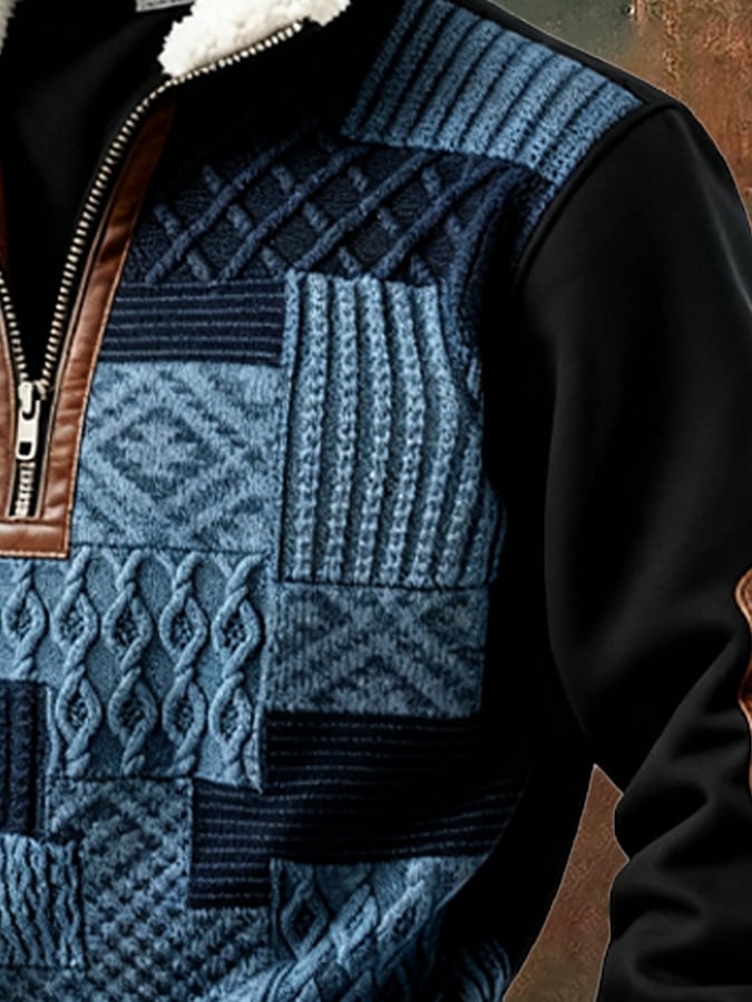 Abbott – Lässiges Retro Sweatshirt Mit Farbblock Drucken