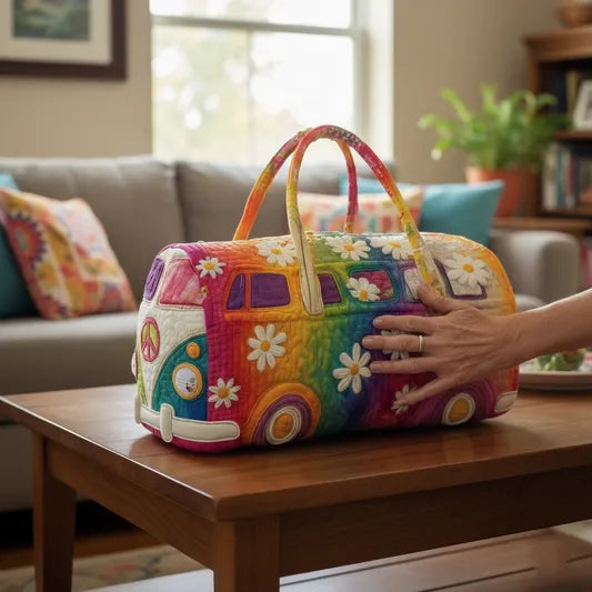 RetroBloom - Quilted Vintage Camper Print Travel Bag