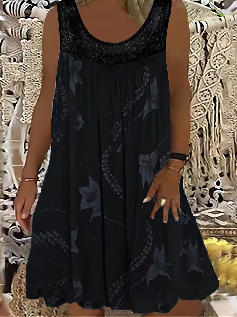 Samudri - Lockeres Armelloses Maxi Kleid Mit Rundhalsausschnitt