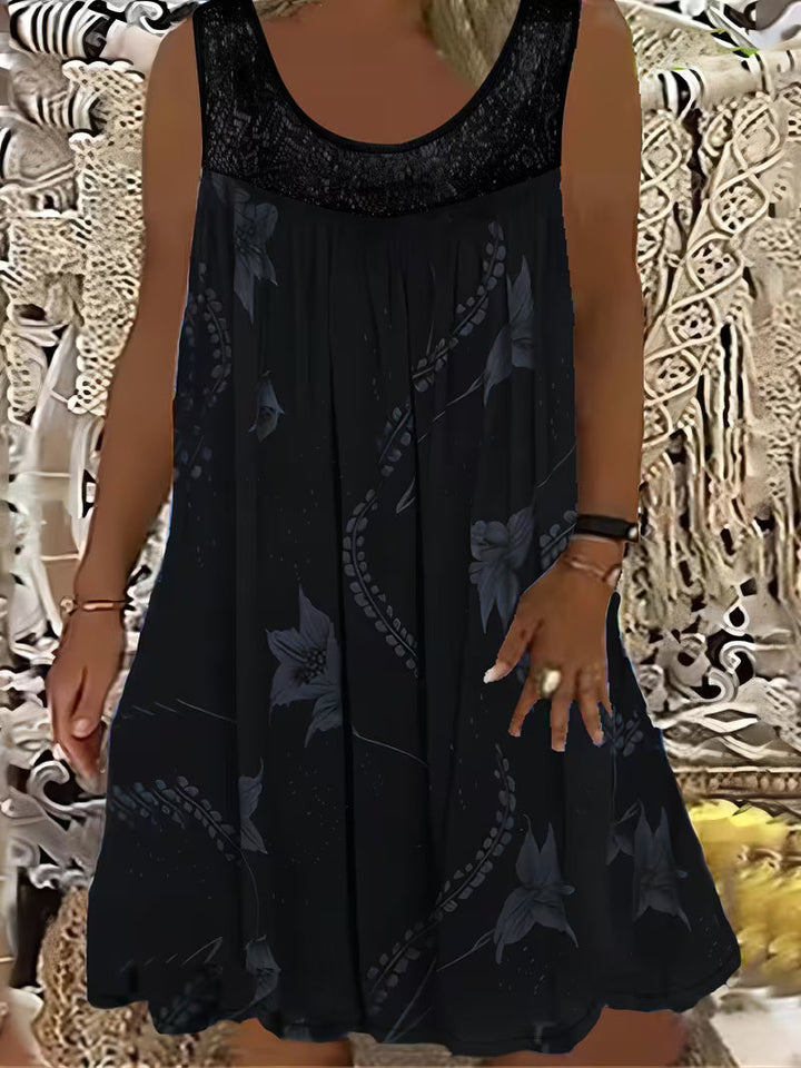 Samudri - Lockeres Armelloses Maxi Kleid Mit Rundhalsausschnitt