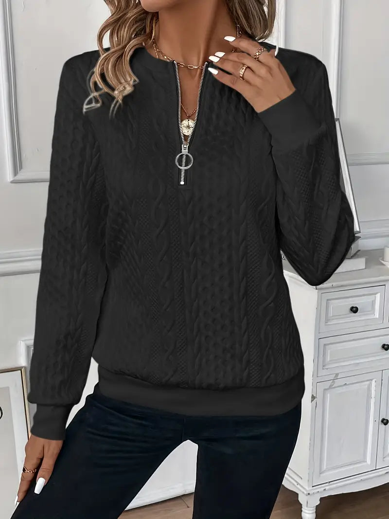 Karoline – Eleganter Und Bequemer Reißverschluss Pulli