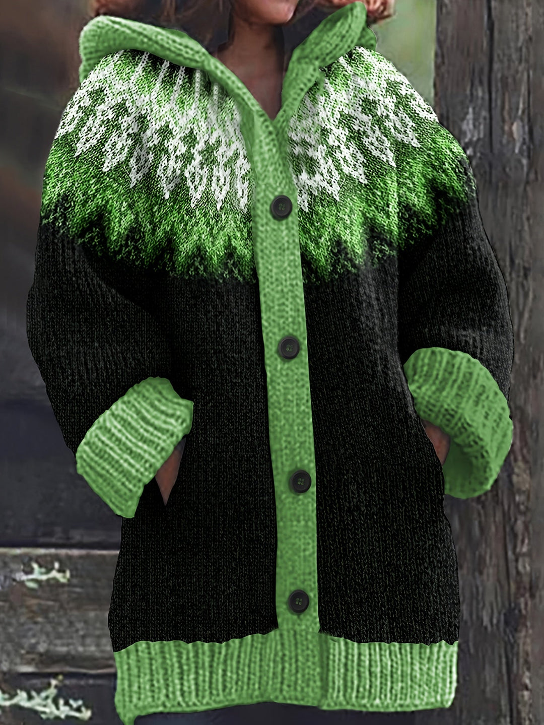 Gulnur - Eleganter Winter Pullover Mit Kapuze Und Langen Ärmeln