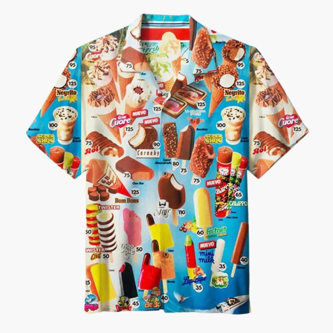 Lubomir – Elegantes Sommer Hemd Mit Eiscreme Drucken