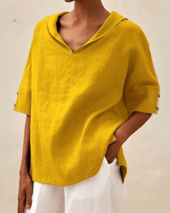 Marsica – Luftige Leinen Bluse Mit Lockerer Passform