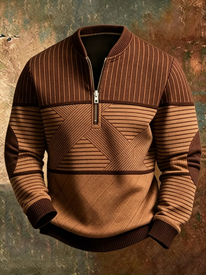 Erkebulan - Langarm Pullover Mit Halbem Reißverschluss