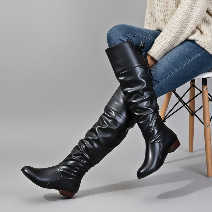 Patrena – Lederstiefel Mit Hohem Schaft