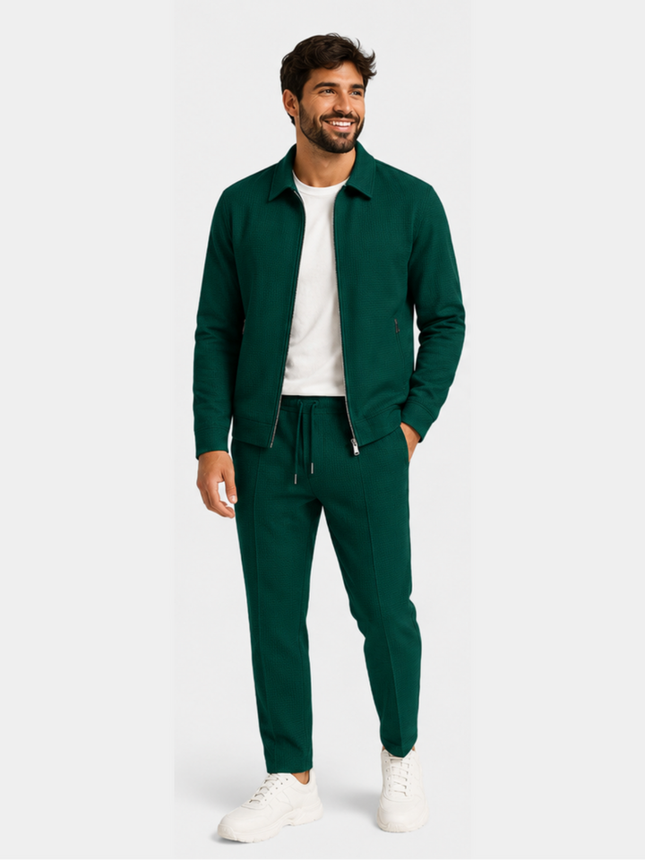Tobiana - Set Aus Strukturierter Jacke MIT Reißverschluss Und Hose MIT Kordelzug