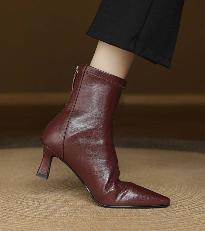 Lielah – Lederstiefelette Mit Reißverschluss