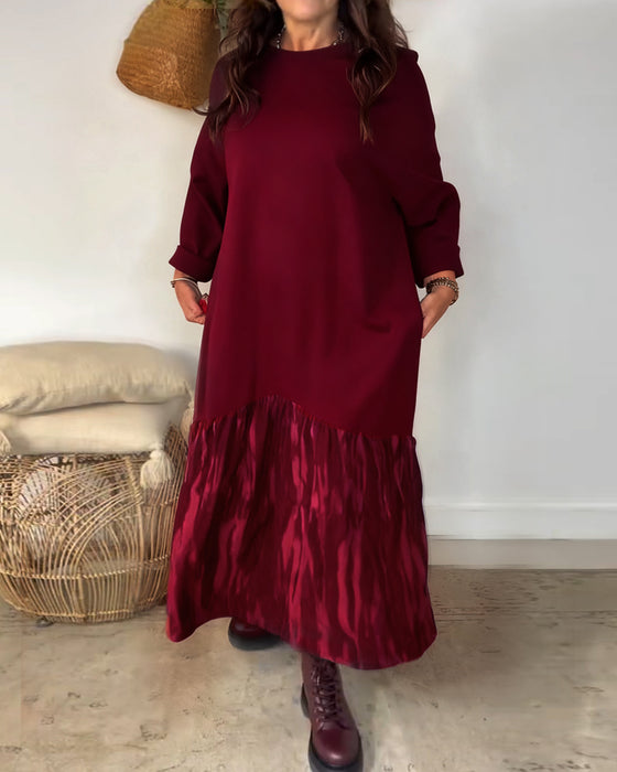 Dragica – Kleid Mit Rundhalsausschnitt Und Unregelmäßigem Patchwork Drucken