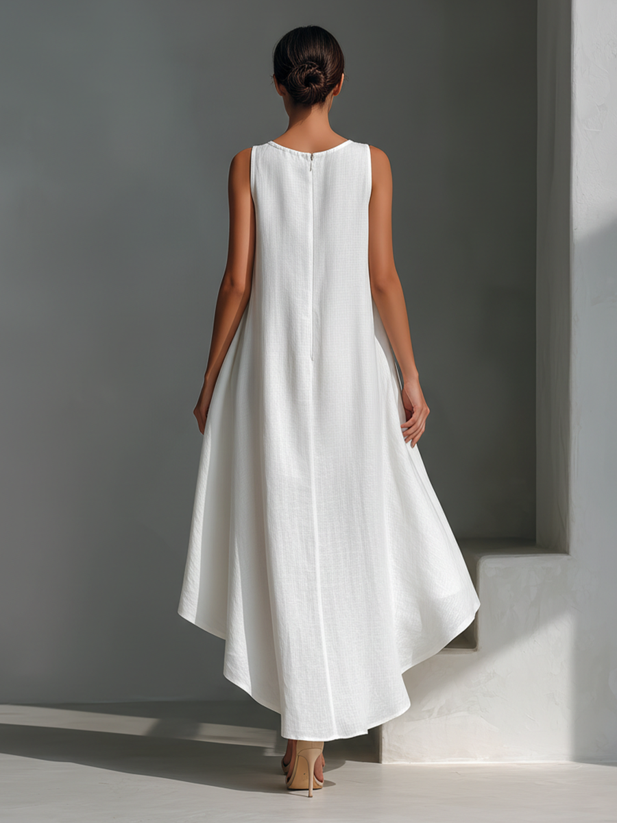 Alyna – Ärmelloses Midikleid Mit Asymmetrischem Saum