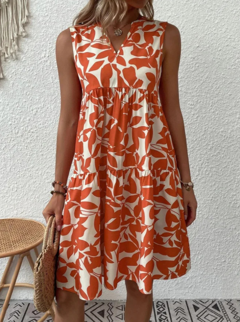 Greysen – Modisches Armelloses Blumen Kleid