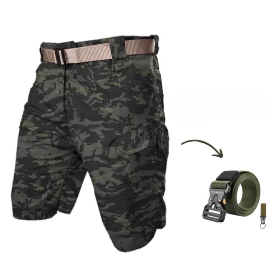 Kazuya - Cargo-Kurze Hosen mit 7 Taschen + Freier Gürtel