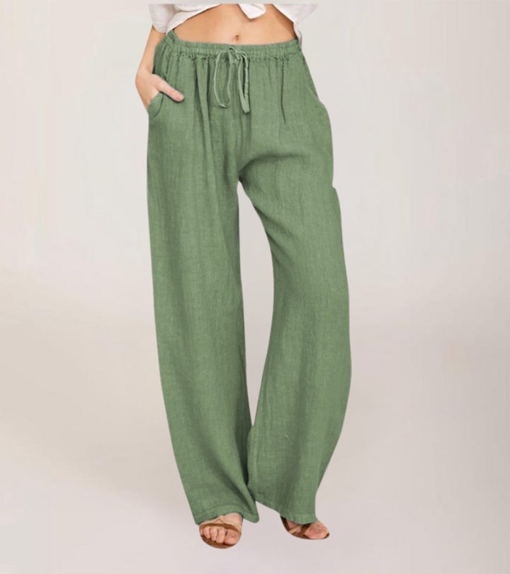 Maialen – Leinenhose Mit Weitem Bein Für Den Sommer