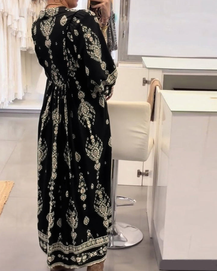 Zonia – Lässiges Bedrucktes Kleid Mit Taschen