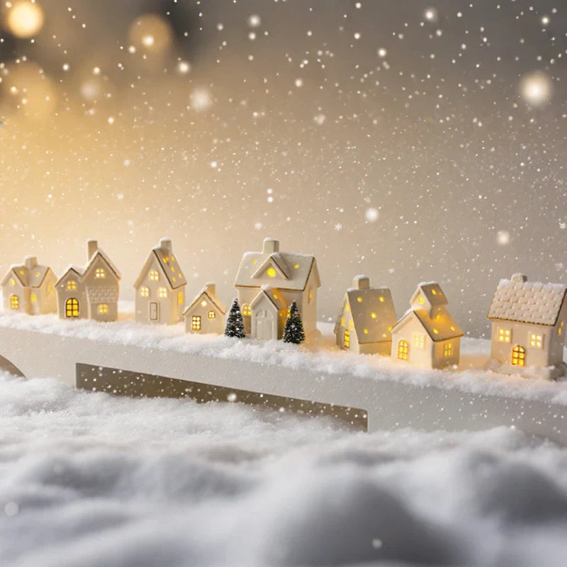 SnowLume – Keramik Weihnachtsdorf LED Dekorationsset