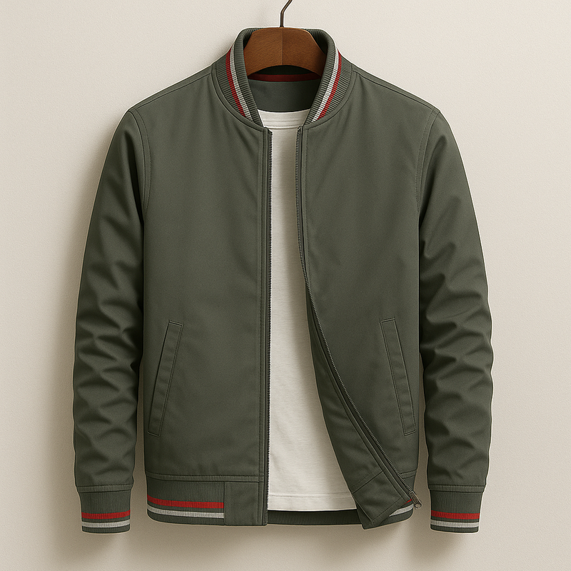 Gleb – Stilvolle Bomber Jacke Mit Streifen Angaben