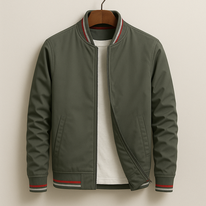 Gleb – Stilvolle Bomber Jacke Mit Streifen Angaben