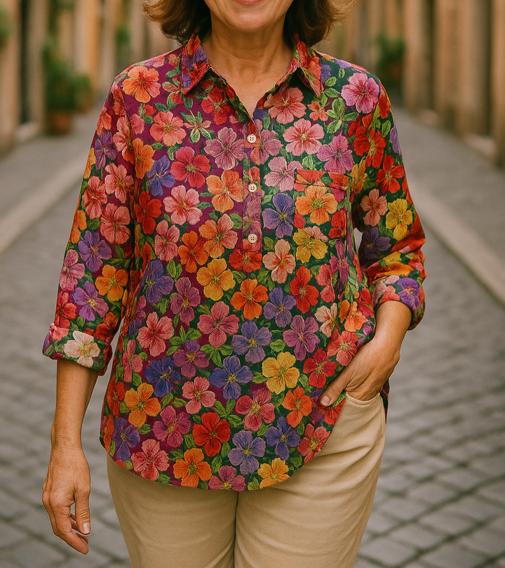 Petra - Lässige Bluse Mit Floralem Muster