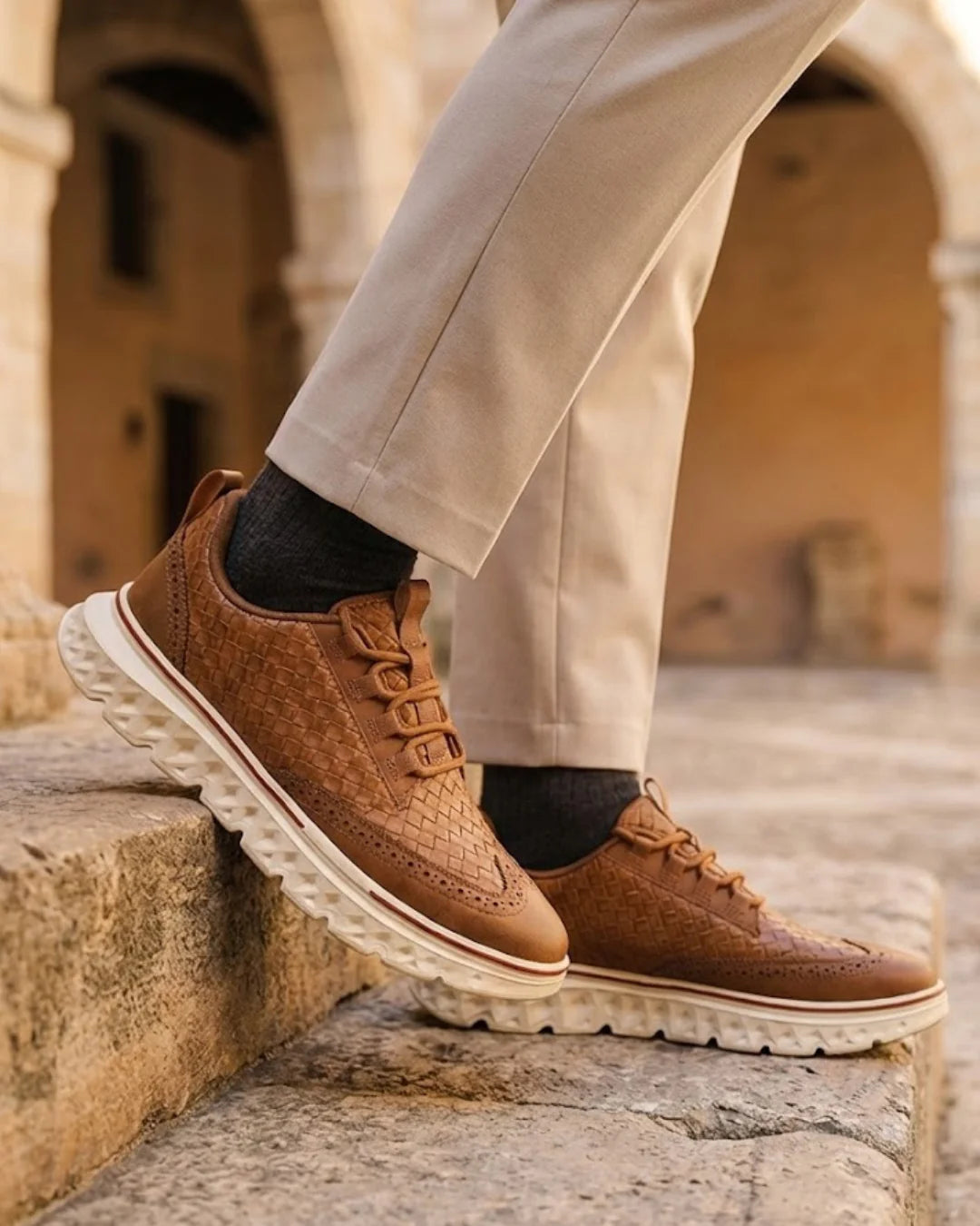 Kremer – Turnschuh Aus Gewebtem Leder Mit Schnürung