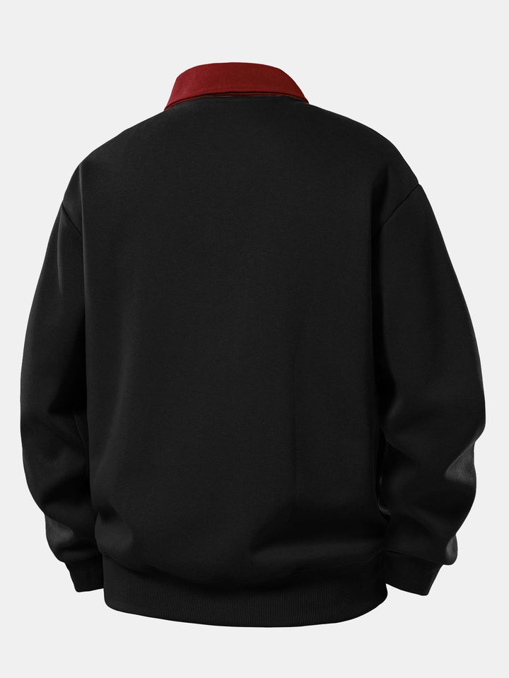 Gideon – Milano Drucken Kontrast Polo-Sweatshirt