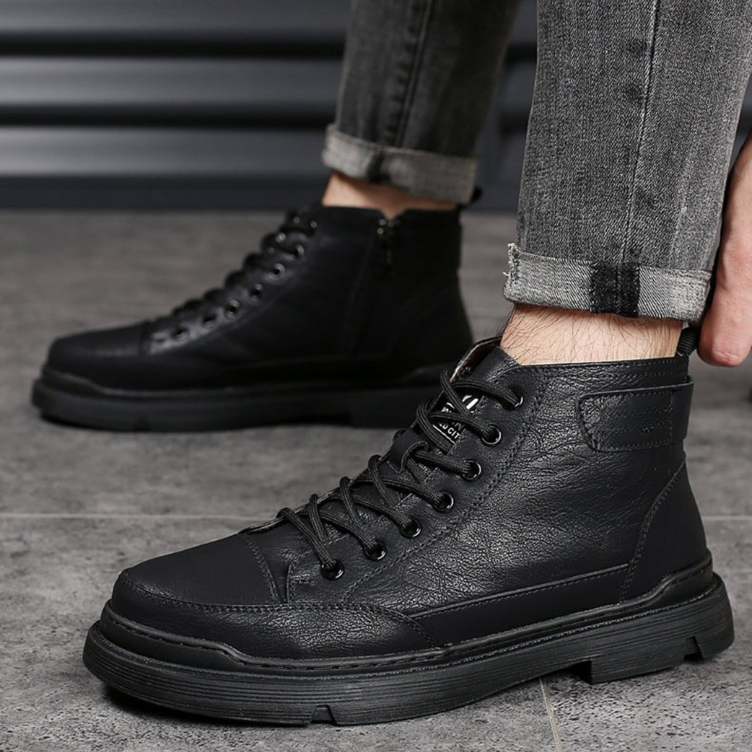 Patterson – Schnürstiefeletten Aus Leder