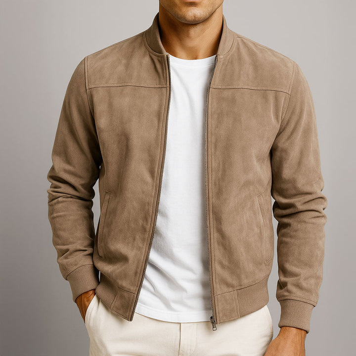 Laamin – Klassische Bomber Jacke Aus Wildleder