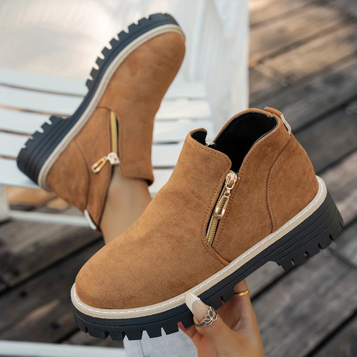 Angelika – Stiefeletten Aus Wildleder mit seitlichem Reißverschluss