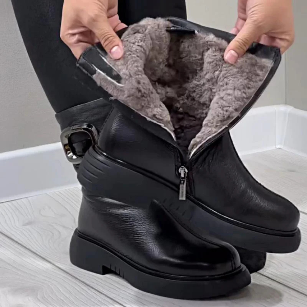 Moniek – Lederstiefeletten Mit Schnalle