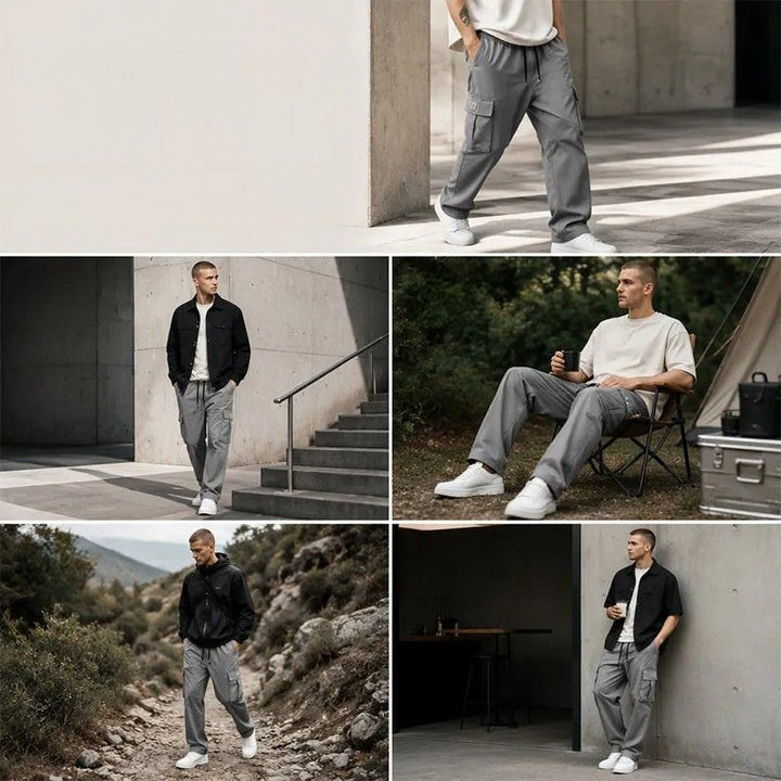 Nesham – Cargohose mit Kordelzug in der Taille und Taschen
