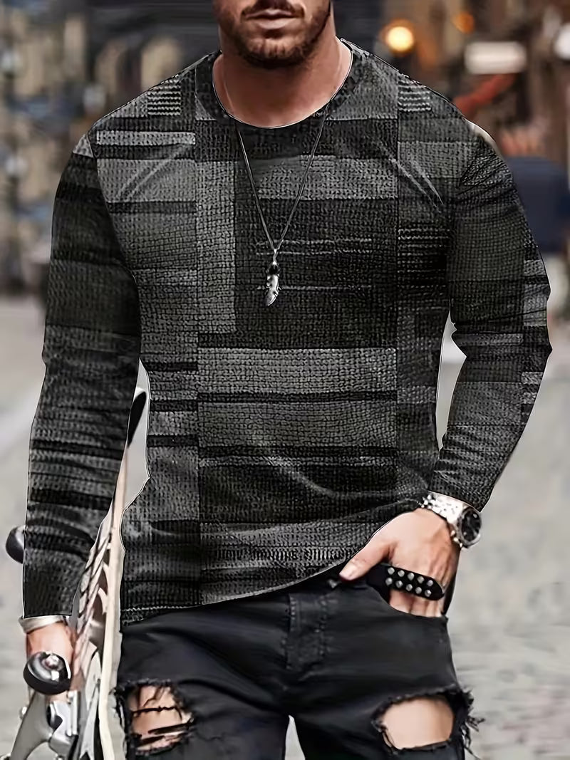 Kellan – Langärmliges Hemd MIT Geometrischem Patchwork-print