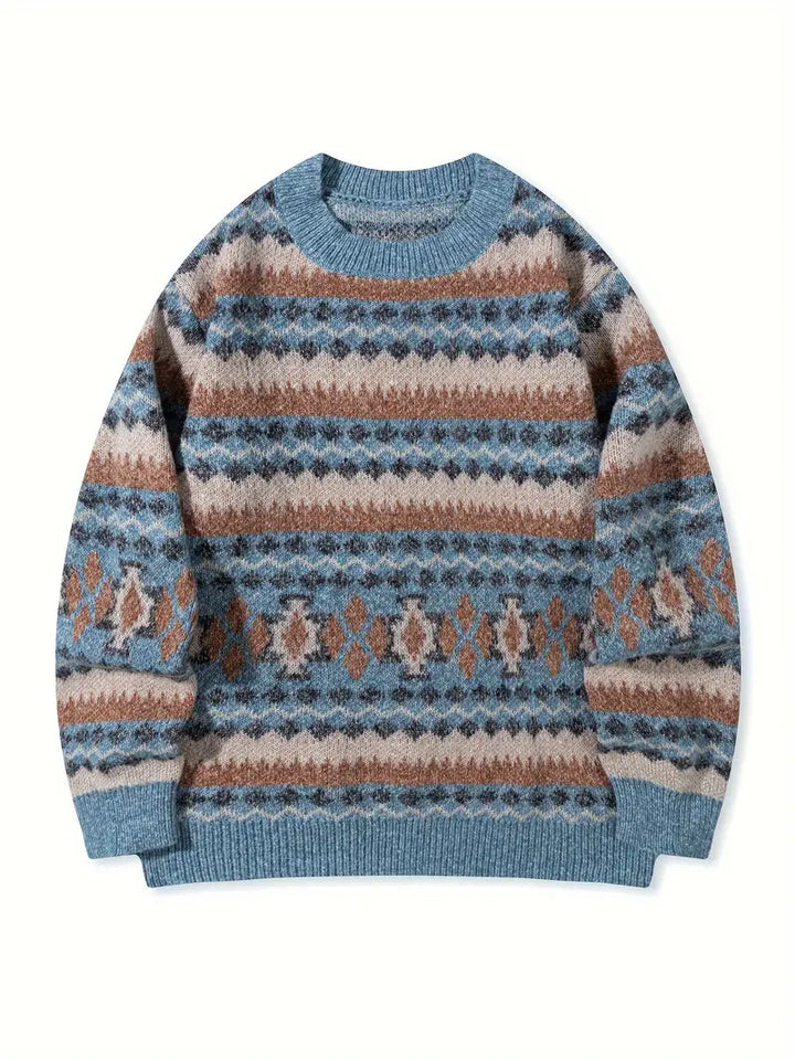 Hartman – Lässiger Geometrischer Strick Pullover