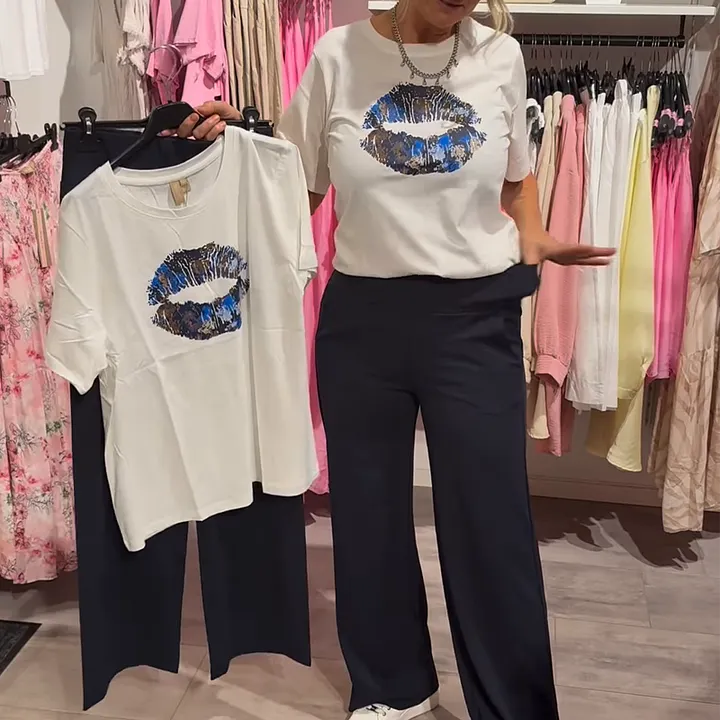 Lynnia – Set Aus Bedrucktem Oberteil Und Hose
