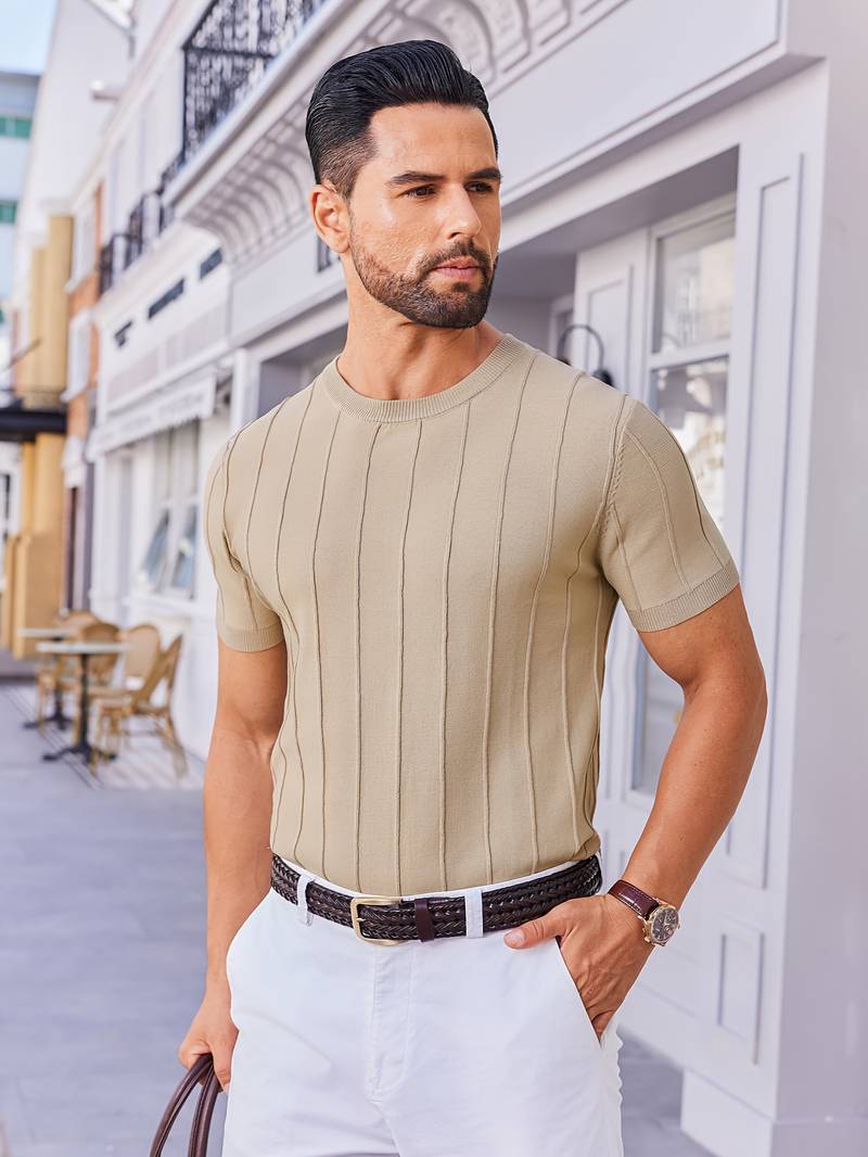 Sang - Sommer-t-shirt Aus Strick Mit Rundhalsausschnitt