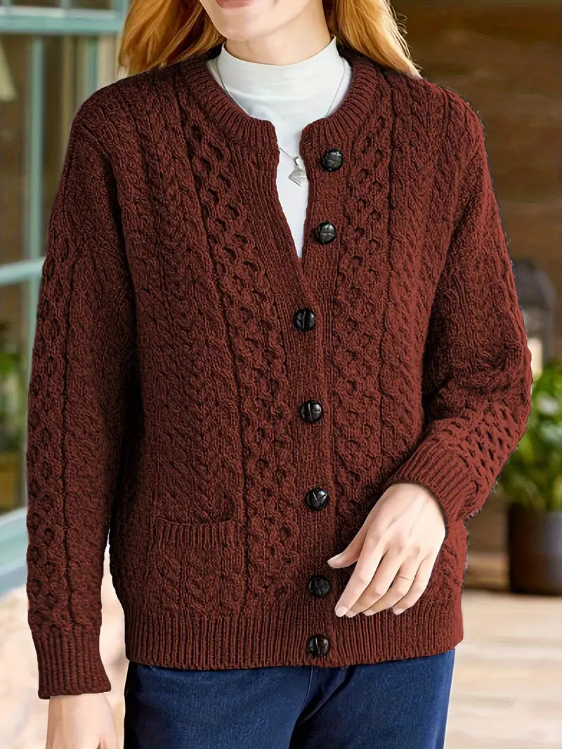 Audree – Strickjacke Mit Knöpfen Und Zopfmuster