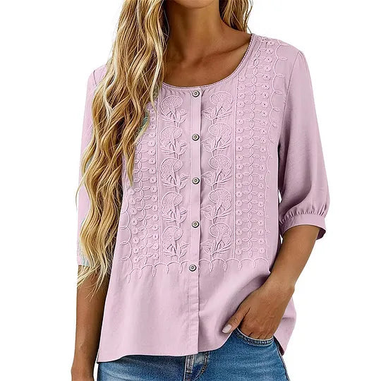 Andreza – Baumwollbluse Mit Knöpfen