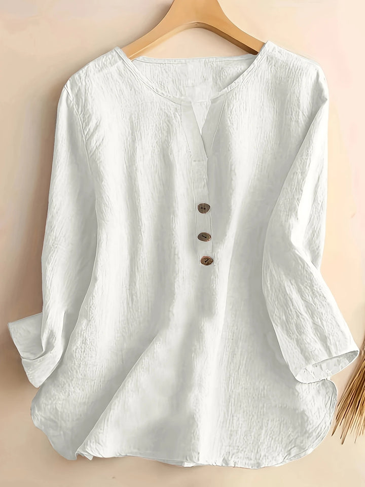 Mykaela – Lässige Bluse Aus Baumwolle Und Leinen