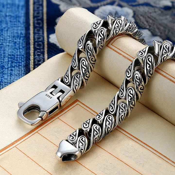 MotifLuxe – Silberarmband mit Arabeskenverschluss